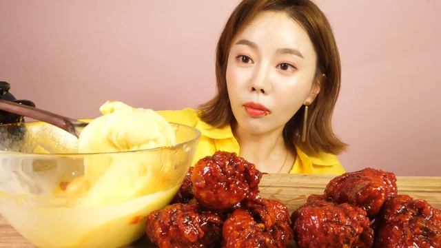 [Mukbang ASMR] SPICY🔥CHICKEN+CHEESE FONDUE 지옥에서 온 불닭치킨과 치즈퐁듀 먹방 Eatingsound realsound Ssoyoung