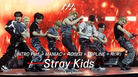 2023 AAA Asia Artist Awards Stray Kids - INTRO + MANIAC + 죽어보자(Get Lit) + TOPLINE + 락(樂) LALALALA