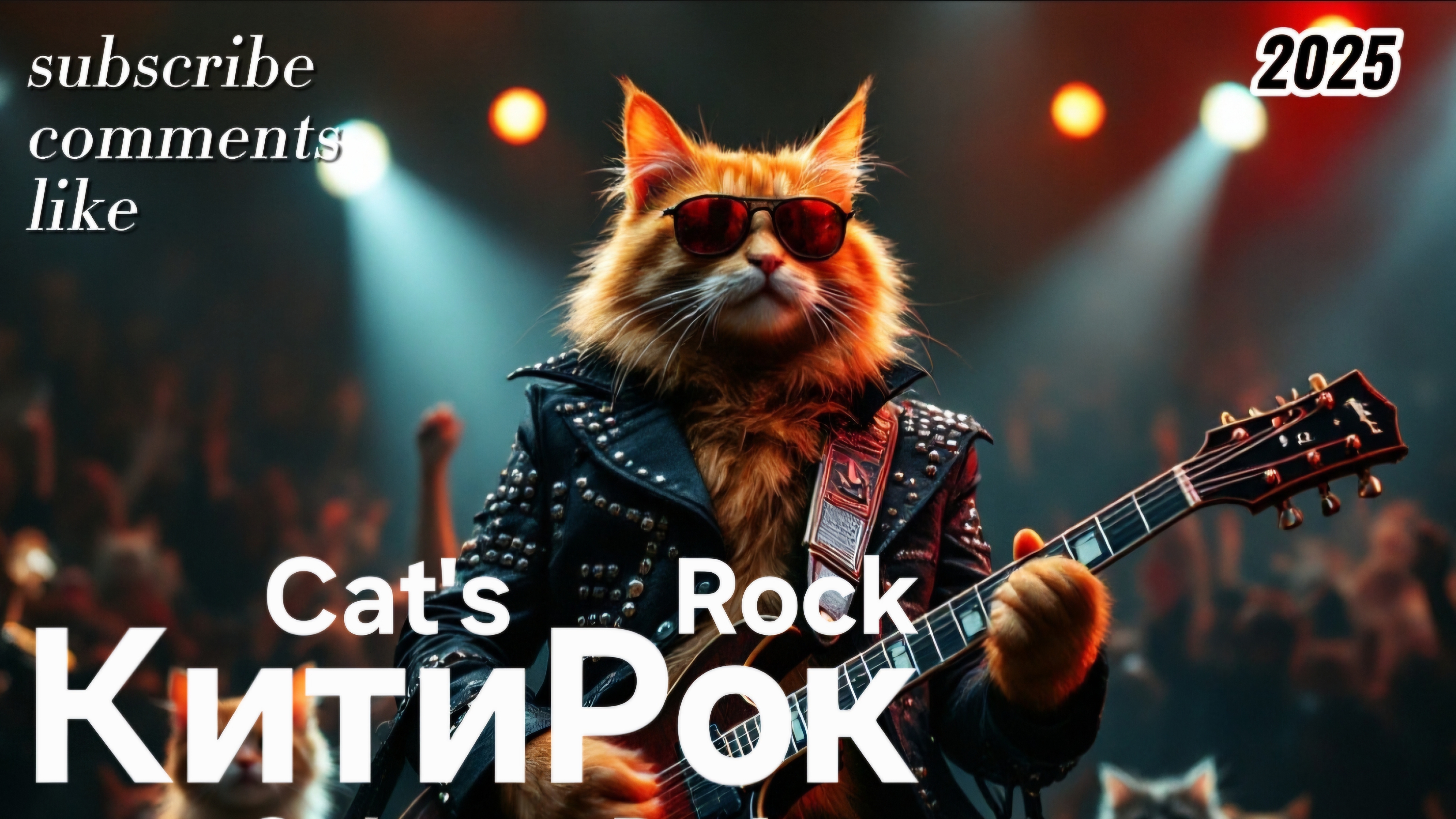 КитиРок - рок группа котов со своей новой рок песней. Рок. Юмор. Кошки. Клип 2025. Cat's Rock. Funny