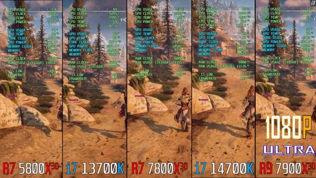R7 5800X3D vs i7 13700K vs R7 7800X3D vs i7 14700K vs R9 7900X3D || PC GAMES BENCHMARK TEST ||