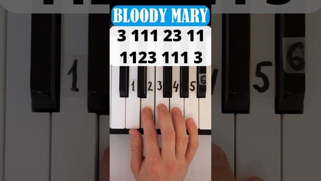 Bloody Mary (5fingers) Piano Tutorial #tiktok