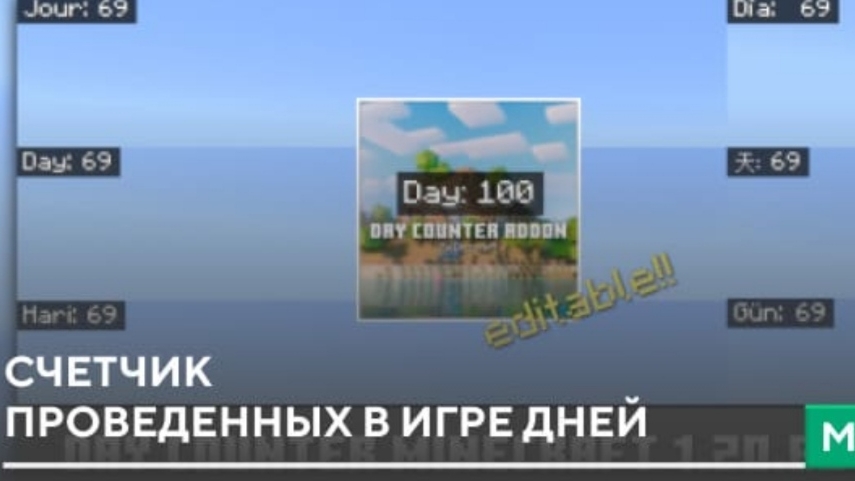 Minecraft PE Мод Day Counter Addon | Обзор мода.