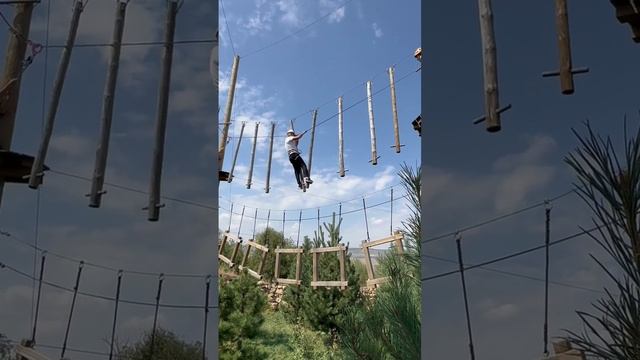 Верёвочный Парк Проходим испытания На высоте Экстрим #shortsvideo #shorts #shortsviral #shortvideo