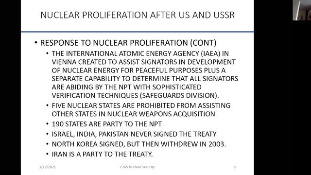 Lecture 14 (3.15.2021) Nuclear Security