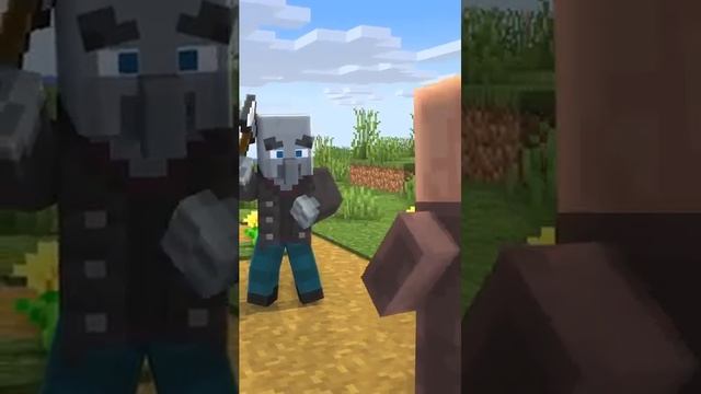 Villagers VS Pillagers😂|#minecraft #shorts