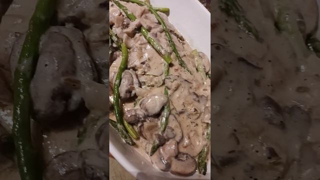 Pork Loin with Cream of Mushroom Sauce and Asparagus Part 8 #shorts