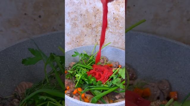 Суп - гуляш в хлебе #рекомендации #asmr #shorts #food #cooking #еда #рецепты