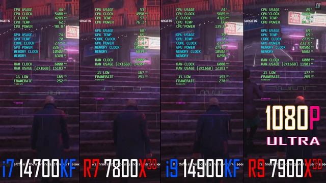 INTEL i7 14700KF  vs RYZEN 7 7800X3D vs INTEL i9 14900KF vs RYZEN 9 7900X3D ||