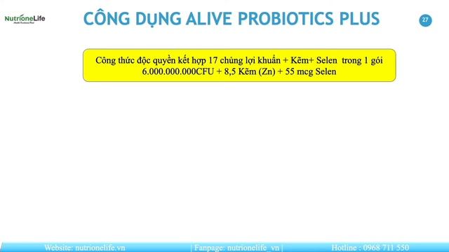 Men vi sinh Alive Probiotics Plus - Đa chủng lợi khuẩn. Sự nâng cấp vượt bậc về công dụng