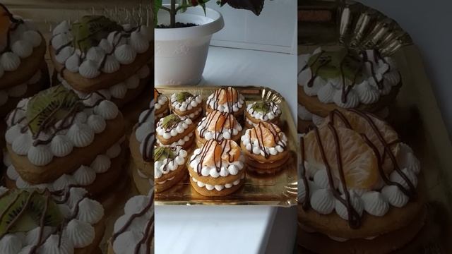 фруктовые пирожные 🥧🍊🥝