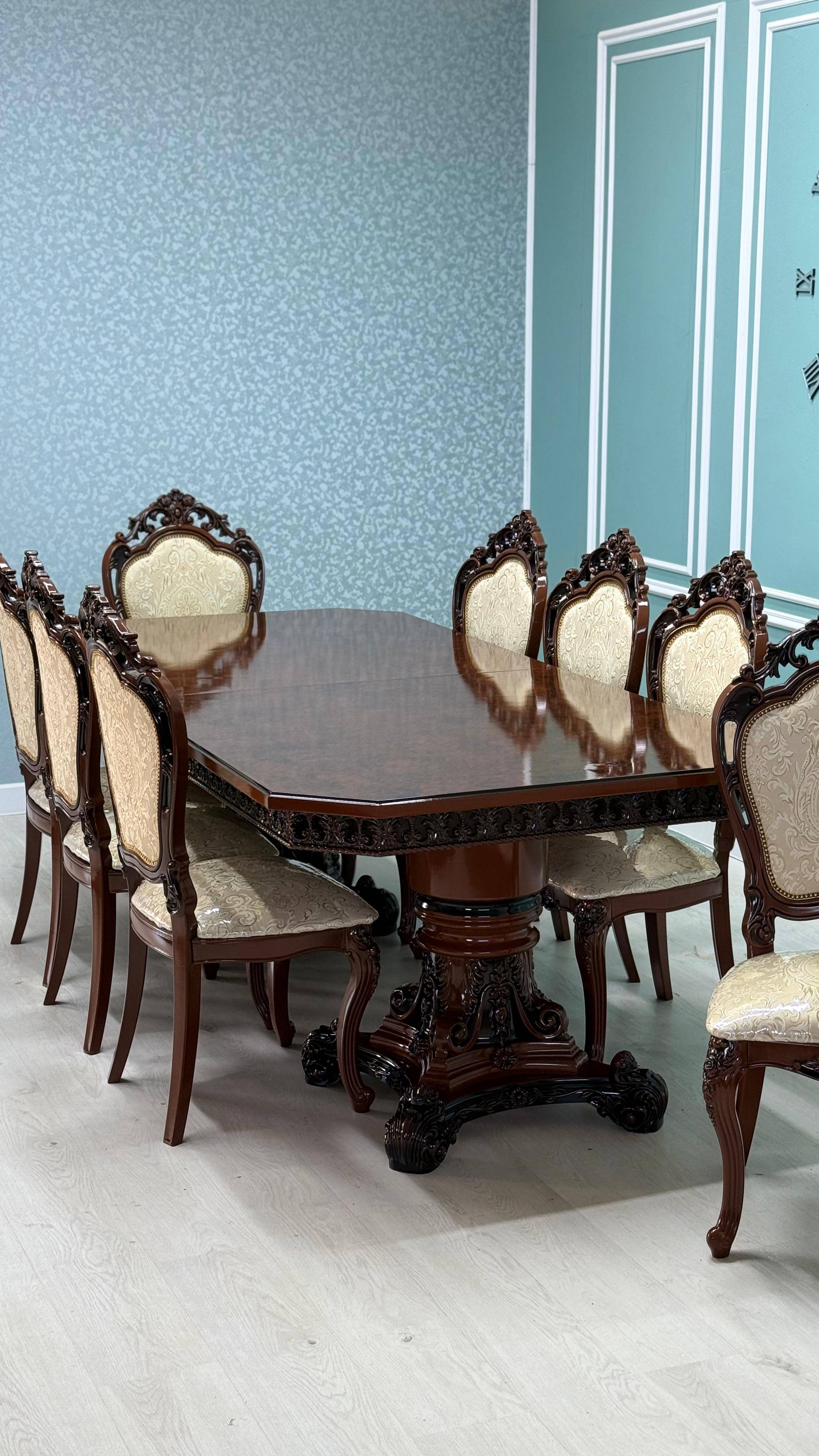 Обеденный стол "Голд" Мокко и стулья "Минишейх" мокко