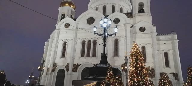 С Рождеством Христовым! Храм Христа Спасителя, звон колоколов.