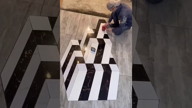 Укладка плитки с 3D эффектом. Подпишись !