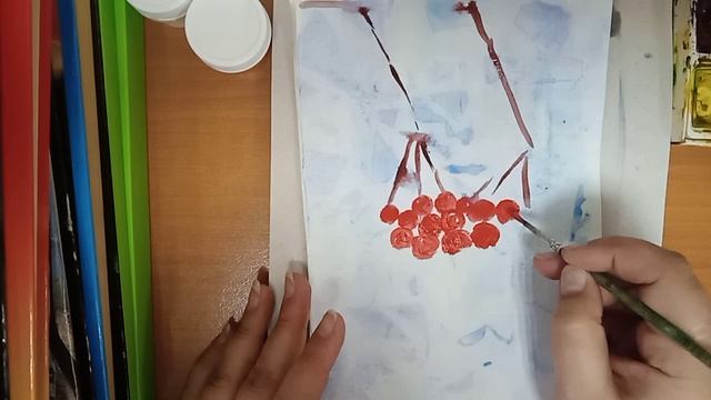 Рисунок рябины со спецэффектами. Просто. Быстро. Доступно.