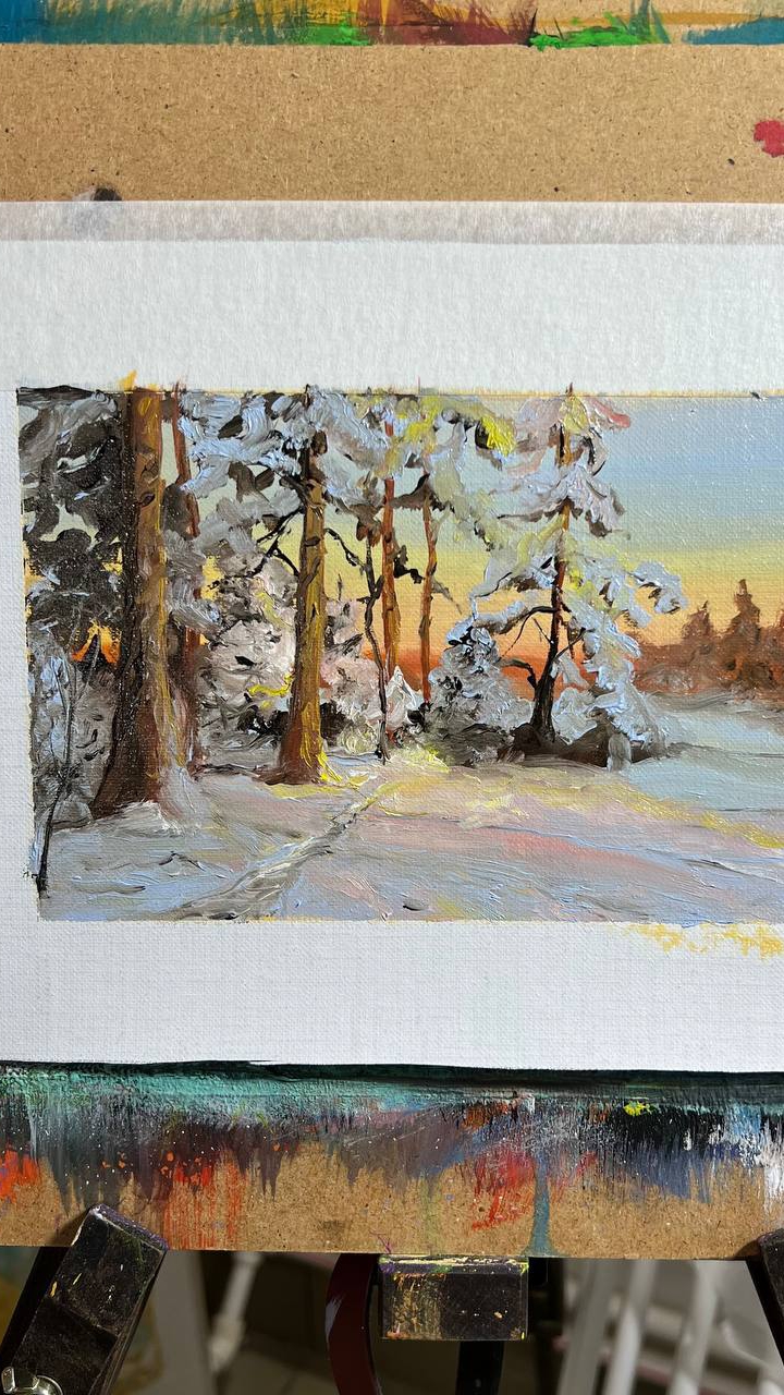 Зимняя сказка ❄️ TG @j_lku #пейзаж #juliyastore #j_lku #творчество #живопись #картинамаслом #art