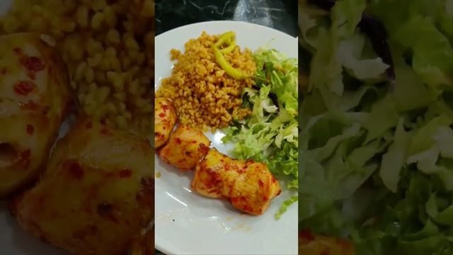 Shish tawook and bulgur pilaf #shorts#shortvideo#shortsvideo#shishtaouk #bulgur#turkish#turkey#love