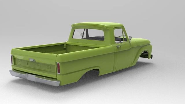 Ford F100 RC model for 3d print 324 mm wheelbase