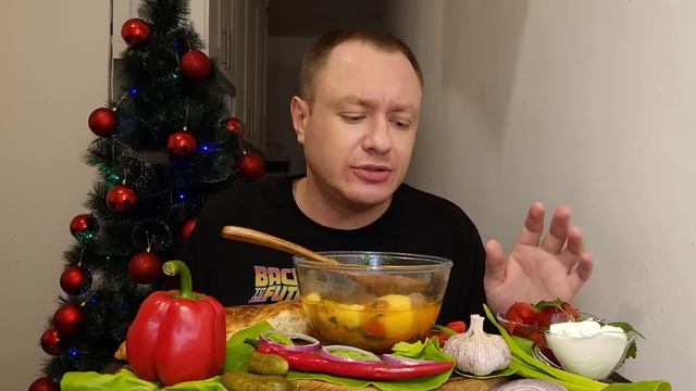 МУКБАНГ. ОБЖОР. ШУРПА ЖАРЕНАЯ С ГОВЯДИНОЙ. АСМР. ASMR. MUKBANG.