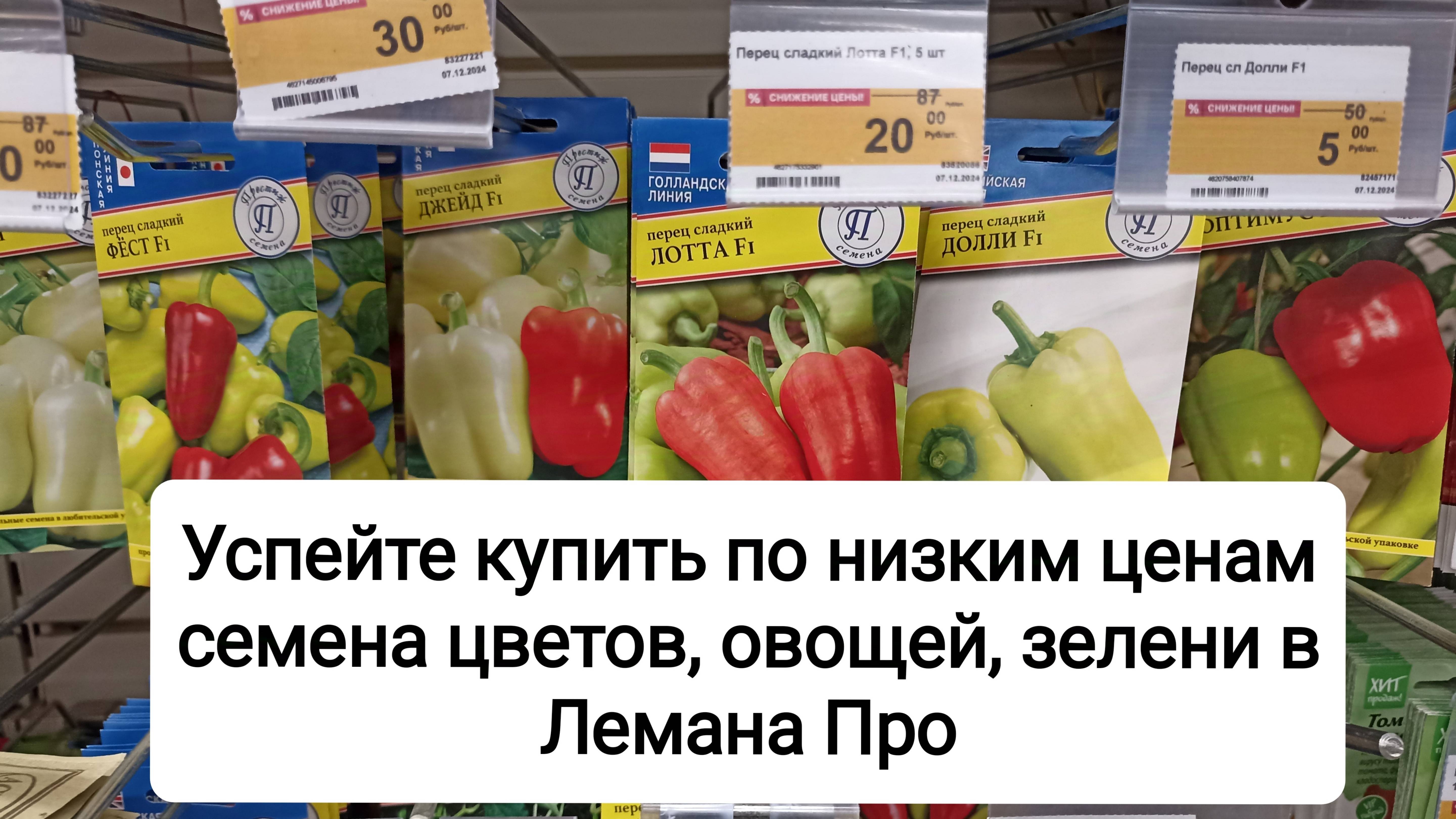 Успейте купить семена цветов, овощей, зелени по низким ценам в Лемана Про