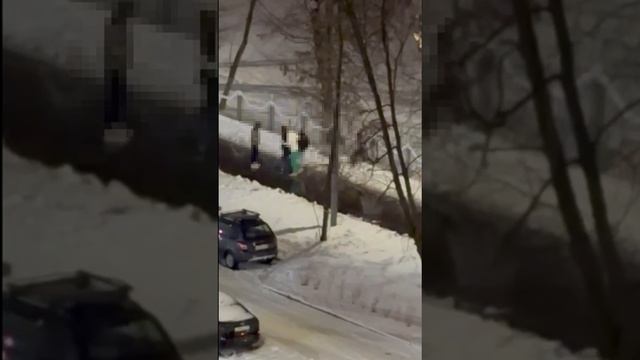 🛑На Таймырской улице группа молодых людей вырвала дорожный знак🛑