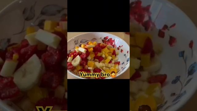 fruit salad with honey#yummybro#shorts