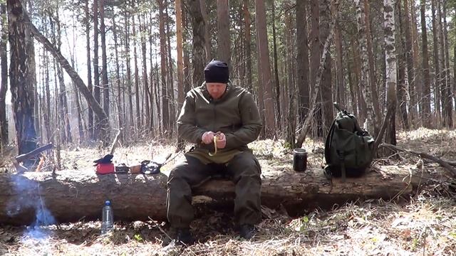 Одиночный поход в лес. Обед на костре. Пенье птиц.
