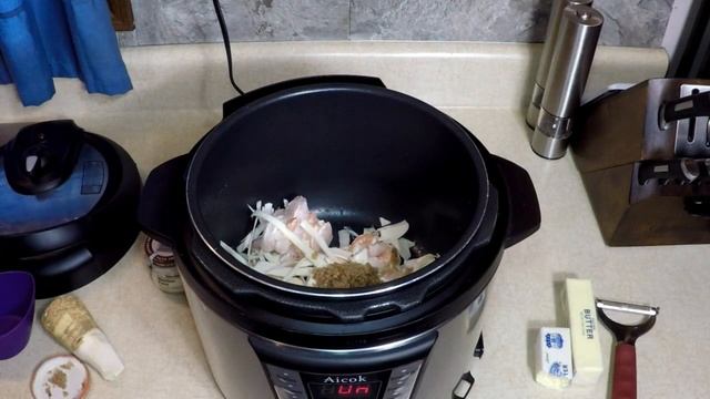 Pressure Cooker Horseradish Root Shrimp + Butter Scampi