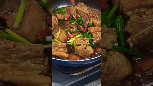 YUMMY SPARERIBS IN OYSTER SAUCE 😋 #cookingasmr #spareribs #satisfying #short