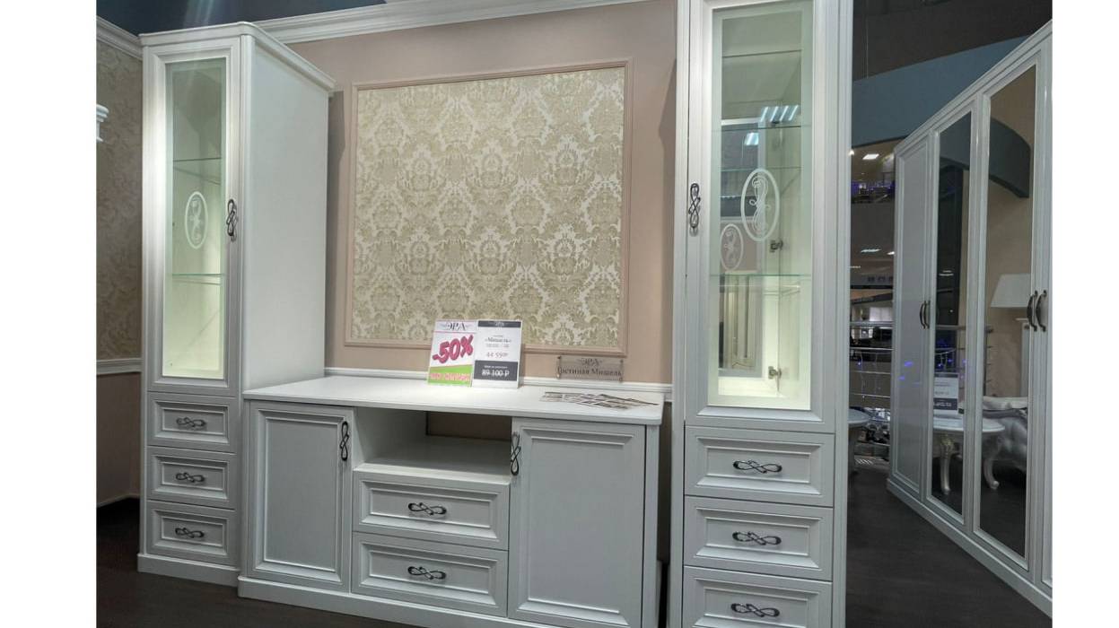 Гостиная Натали Белый глянец фабрика Эра