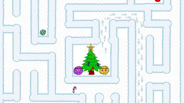 Новогодняя игра для малышей про снежный лабиринт и ёлочку