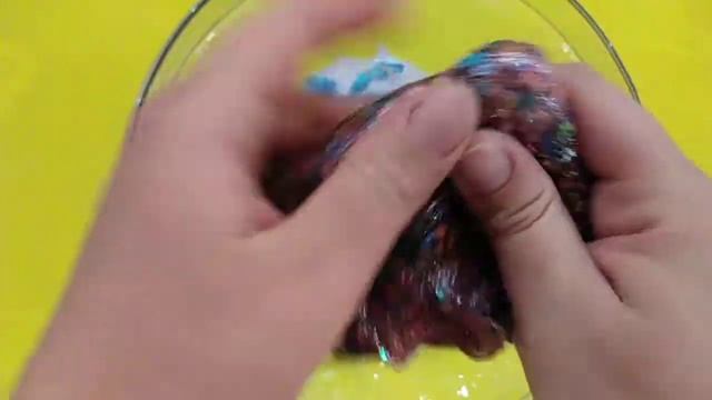 микс старых слаймов c блестками глитером old glitter slime mixing