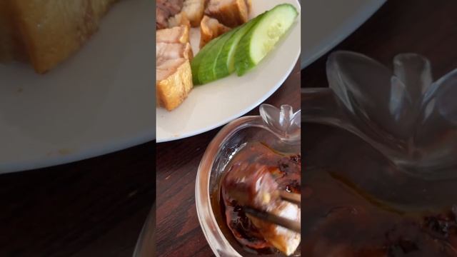 Crispy roasted pork belly spicy chili oil sauce #short #cooking #recipe