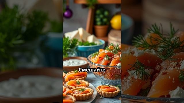 ТАРТАЛЕТКИ С ТВОРОЖНЫМ СЫРОМ И КРАСНОЙ РЫБОЙ #shorts #short # #рецепты #рецепт #вкусно #еда #food
