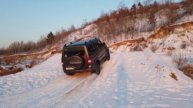 УАЗ Патриот тест в горку задний привод (заезд в натяг) Cordiant Snow Cross 2