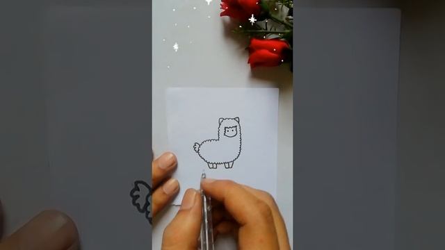 Easy llama drawing #shorts #draw #art #drawing
