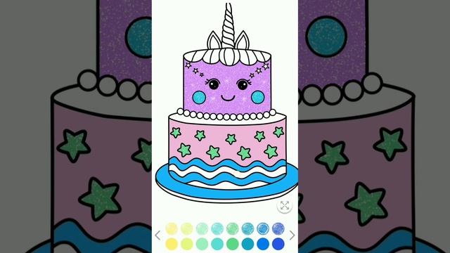 Cute glittery cake 🎂 #youtubeshorts