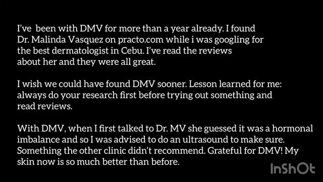 DMV Reviews - Best Dermatologist in Cebu for Acne