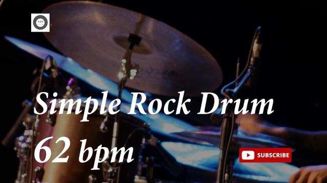 Simple Rock Drum Groove - 62 bpm - HQ