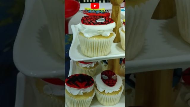 #shorts Spiderman Fondants cake designs | Fondants cupcakes spiderman designs @marmagician