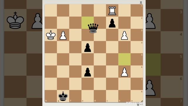 Решение шахматной задачи. Черные начинают и выигрывают. Solution of a chess. Black starts and wins