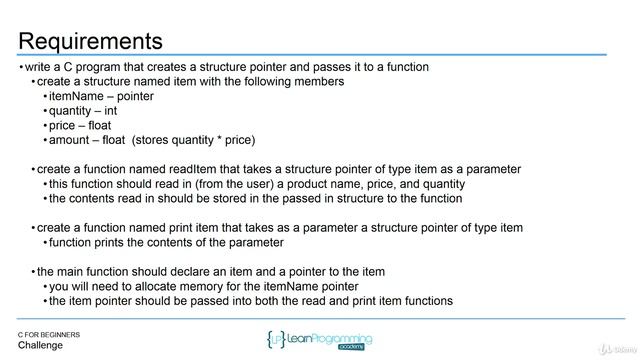 107 Challenge Structure Pointers and Functions