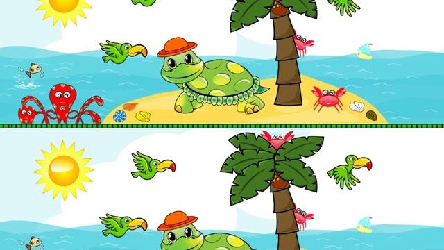 Найди отличия игра для детей про веселый остров