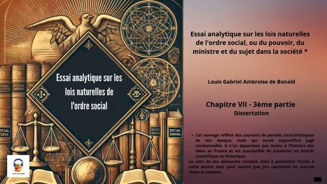 Essai analytique sur les lois naturelles de l'ordre social - Chapitre VII - 3ème partie