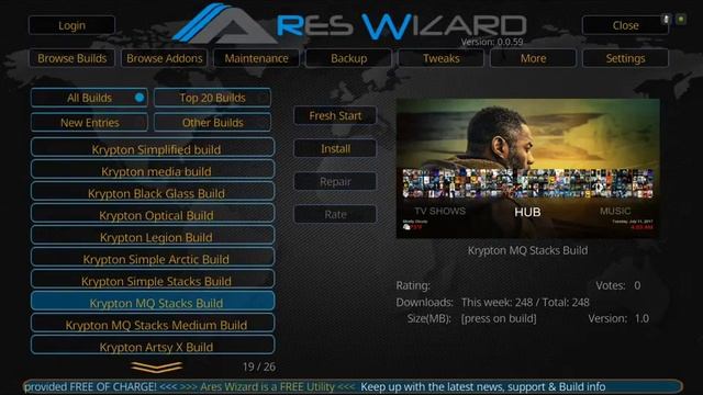KODI Krypton 17.3 MQ STACKS BUILD
