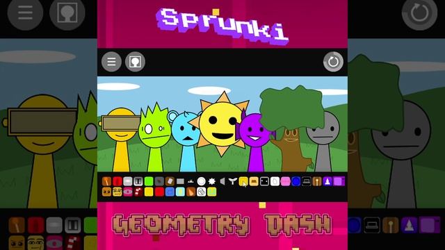 Sprunksome Geometry Dash [Part 2️⃣] {ALL CHARACTERS} 🔻🟩🔶 #funny #memes #animation #sprunki #meme
