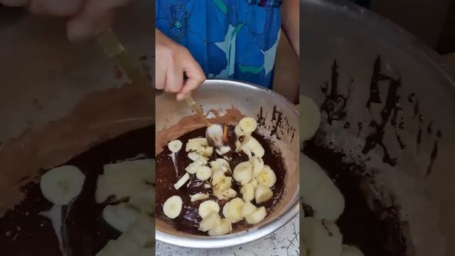 Кекс шоколадный! С бананом! #десерт  #рецепт кекса #кулинария #бисквит