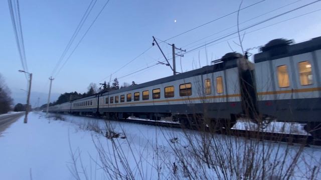 Электропоезд ЭП2Д-0117 платформа Хлюпино до ст.Звенигород. 06.01.2025.