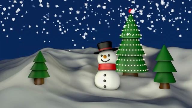 Snowman. 3D modeling and animation.