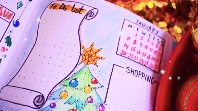 DIY ЗАПОЛНЯЕМ ЕЖЕДНЕВНИК В НОВОГОДНЕМ СТИЛЕ на Декабрь BULLET JOURNAL планирование и оформление