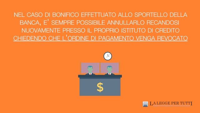 E' possibile annullare un bonifico